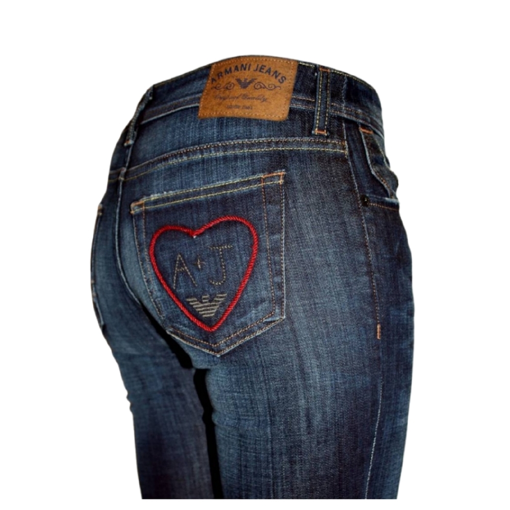 AJ Armani Jeans J351F Love Heart Eagle logo Jeans - Picture 3 of 7